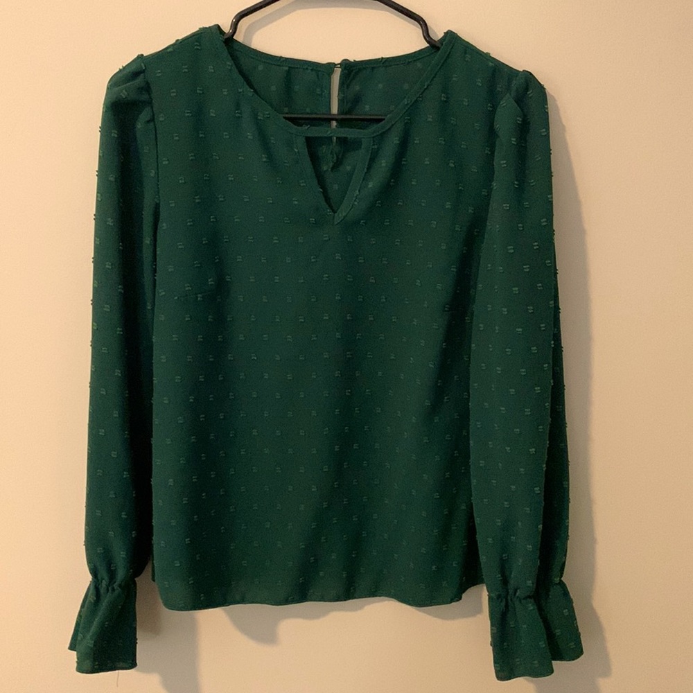 Green Textured Blouse